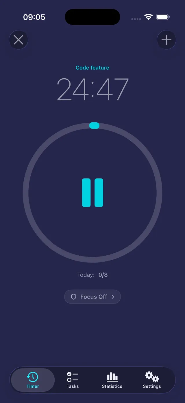 Tasker Pomodoro timer on iPhone